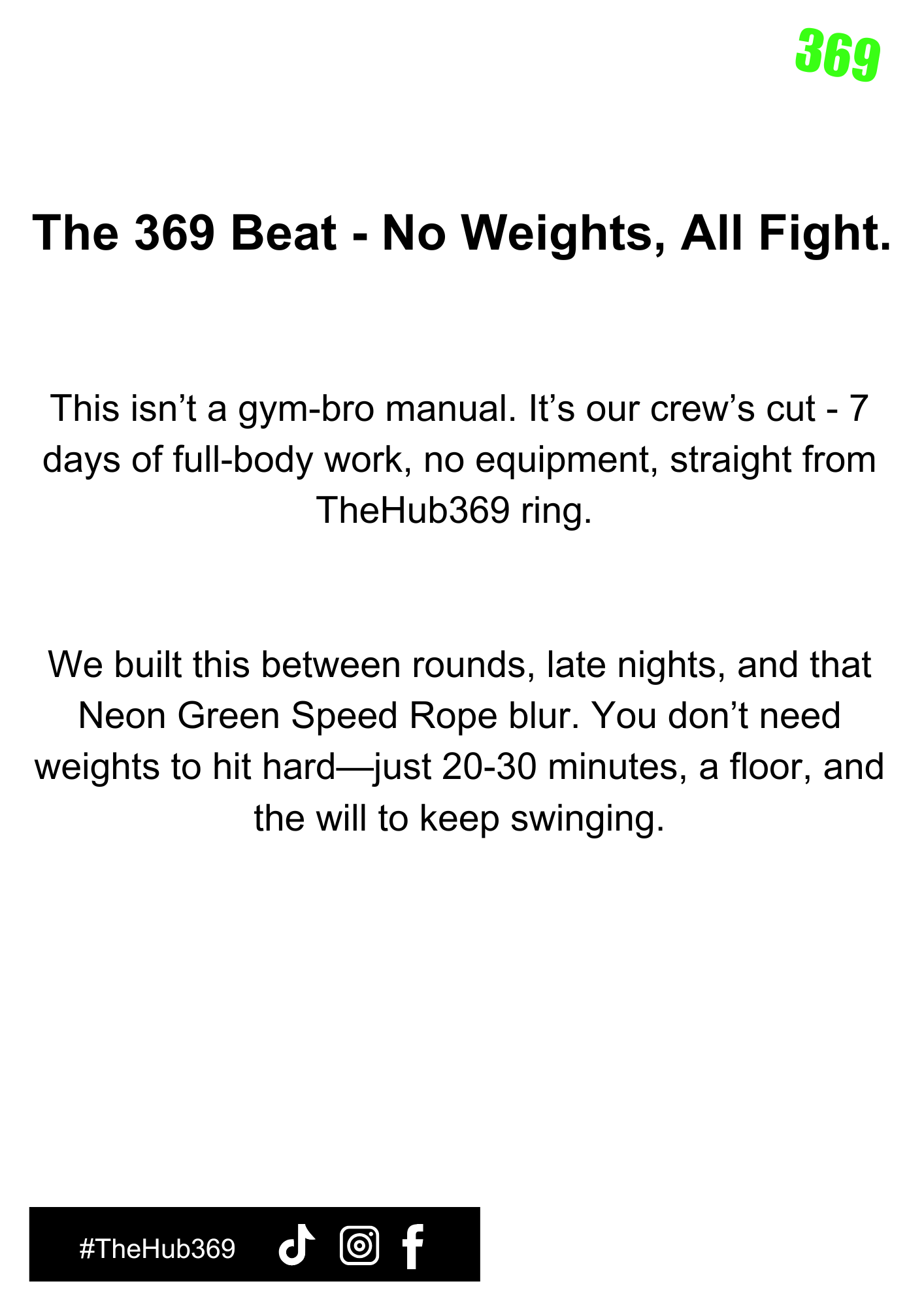 TheHub369 Weekly Workout Ebook