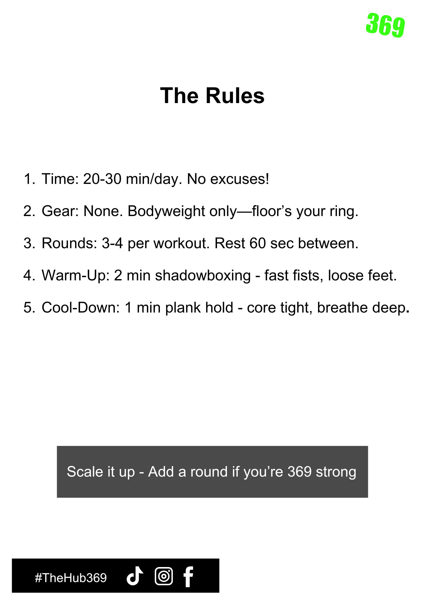 TheHub369 Weekly Workout Ebook